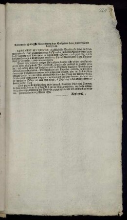 Anderweite gnädigste Verordnung das Emigriren derer Unterthanen betreffend : Zweybrücken den 13 Martii 1770.