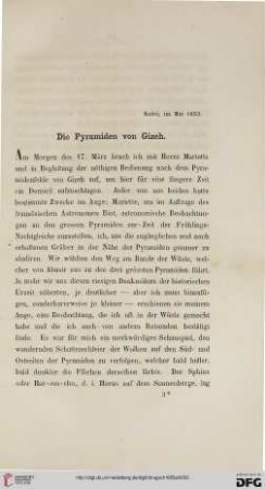 Kairo, im Mai 1853: Die Pyramiden von Gizeh