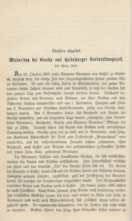 Fünftes Capitel. Wiedersehn bei Goethe und Heidelberger Vorbereitungszeit. Bis März 1808
