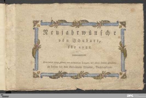 Neujahrwünsche von Schubart, für 1788