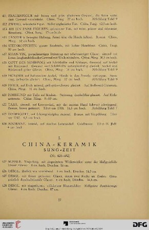 J. China- Keramik Sung- Zeit (Nr. 425-452)