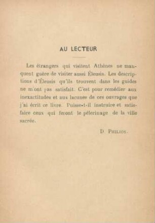 Au lecteur