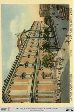 Napoli – Via Foria e Museo Nazionale. – Rue Foria et Musée National. – Foria Street and the National Museum. – Foria Strass und National Museum.