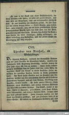 CVII. Theodor von Neuhof, ein Westphälinger