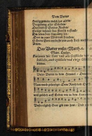 Das Vatter vnser/Matth.6. Mart. Luther.