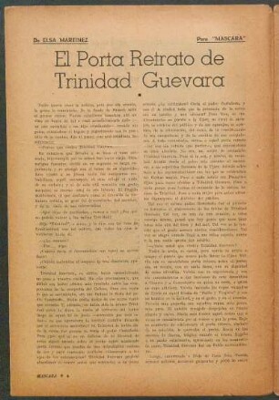 El Porta Retrato de Trinidad Guevara : para "Máscara"