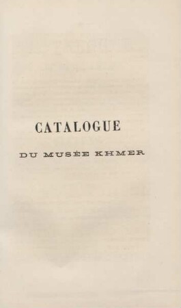 Catalogue du Musée Khmer
