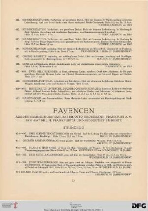 Fayencen (Nr. 494-710)