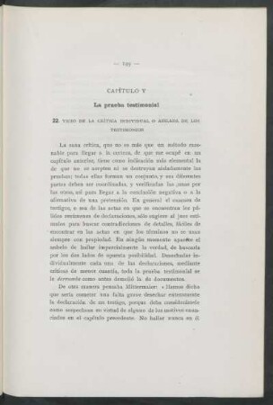 Capítulo V - La prueba testimonial