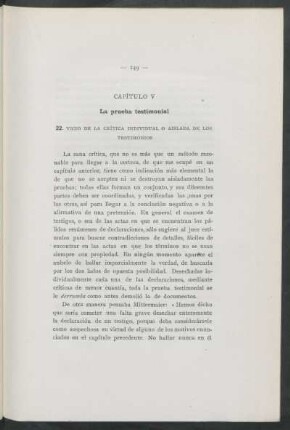 Capítulo V - La prueba testimonial