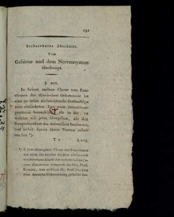 Sechszehnter Abschnitt. Vom Gehirne und dem Nervensystem überhaupt