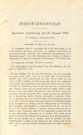 Algemeene vergadering van 31 Januari 1871