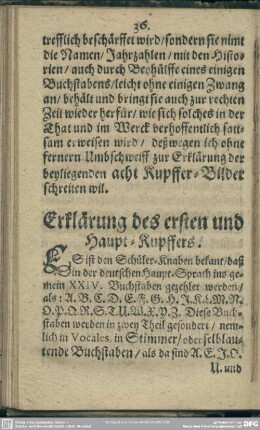Erklärung des ersten Haupt-Kupffers