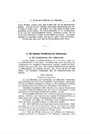 Die äusseren Verhältnisse der Volksschule