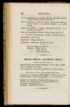 Militär-Witwen- und Waisen-Anstalt.