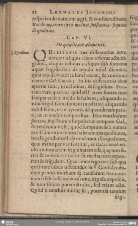Cap. VI. De qualitate alimenti