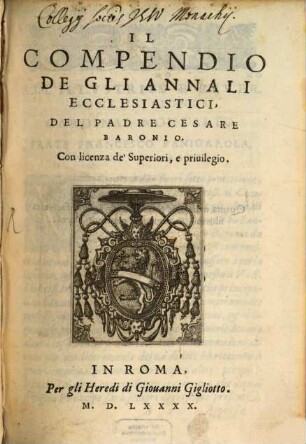 Compendio degli Annali Ecclesiastici