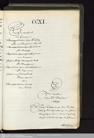 CCXI., 24. October 1859