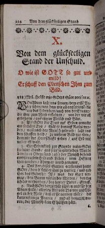 X. Von dem glückseeligen Stand der Unschuld