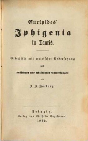 Euripides' Iphigenia in Tauris
