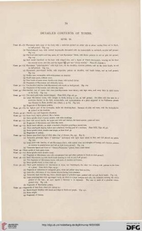 Detailed contents of tombs