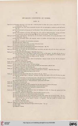 Detailed contents of tombs