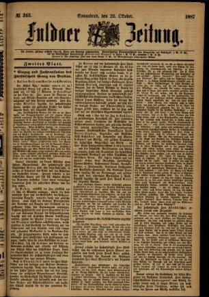 Ausgabe vom Samstag, den 22. Oktober 1887.