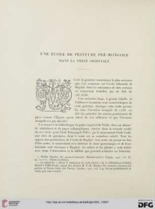 5. Pér. 7.1923: Une école de peinture pré-mongole dans la Perse orientale
