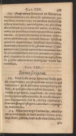 Cap. LXV. Sermo scriptus
