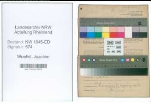 Entnazifizierung Joachim Wuehst , geb. 16.09.1911 (Lehrer)