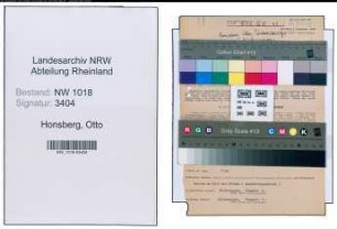 Entnazifizierung Otto Honsberg , geb. 02.02.1874 (Faerber)