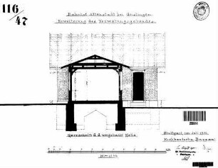 Geislingen-Altenstadt: Empfangsgebäude Anbau Querschnitt