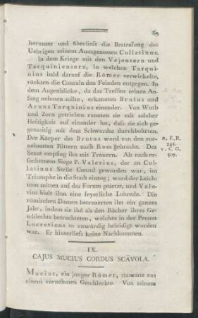 IX. Cajus Mucius Cordus Scävola