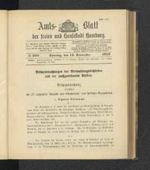 No.220, Sonntag, den 14. September 1919