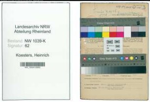 Entnazifizierung Heinrich Koesters , geb. 26.06.1897 (Beamter)