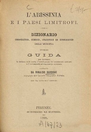 L'Abissinia ei paesi limitaofi