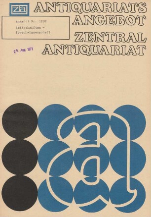 Nr. 1202: Zeitschriften - Sprachwissenschaft