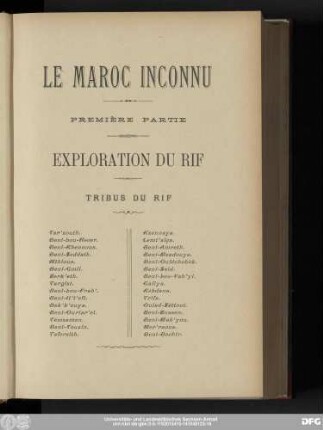 Première Partie Exploration Du Rif