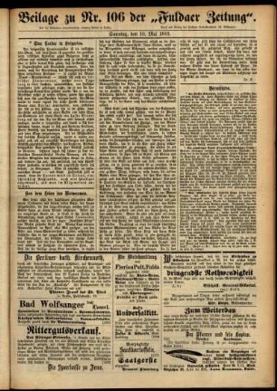 Zweite Ausgabe vom Sonntag, den 10. Mai 1891.