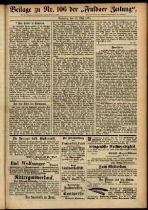 Zweite Ausgabe vom Sonntag, den 10. Mai 1891.
