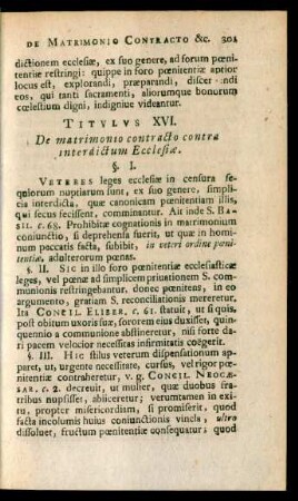 Titulus XVI. De matrimonio contracto contra interdictum Ecclesiae.