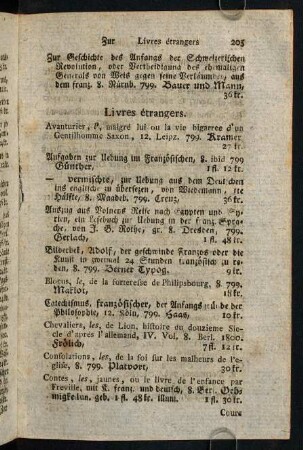 205-208, Livres étreangers.