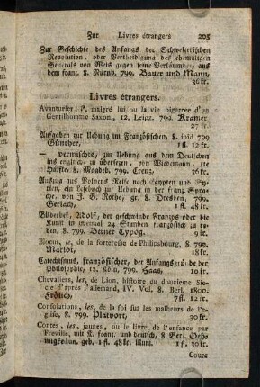 205-208, Livres étreangers.