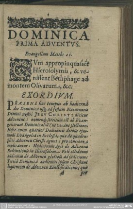 Dominica Prima Adventus