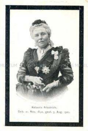 Postkarte zum Tode von Viktoria, Kaiserin Friedrich