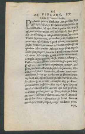 De Pindaro, Ex Suida et Volaterrano.
