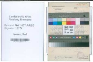 Entnazifizierung Karl Jansen , geb. 00.00.0000 (Lehrer)