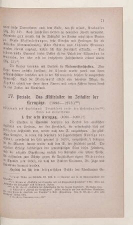 IV. Periode. Das Mittelalter im Zeitalter der Kreuzzüge