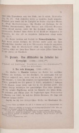 IV. Periode. Das Mittelalter im Zeitalter der Kreuzzüge