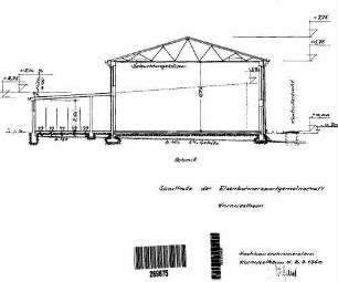 Kornwestheim Pbf: Nebengebäude Sporthalle ESV Schnitt
